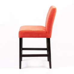 Sessio Fritz line Tabouret snack avec dos matelassé en tissu et pieds en bois><noscript><img width=