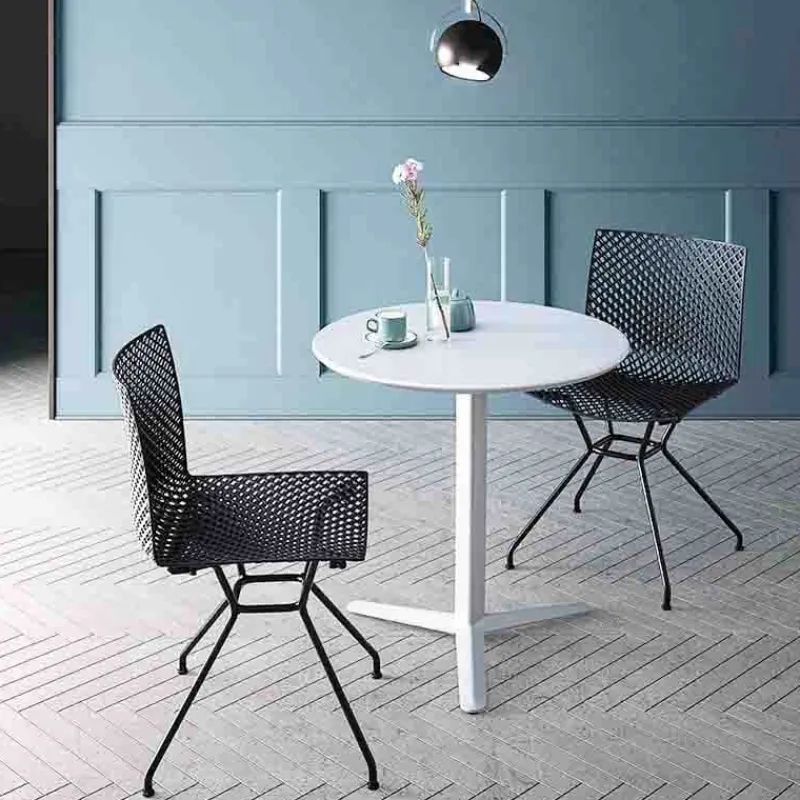 Fuller TC Chaise design italien microperforée avec pieds en métal> Chaise Pour Chambre|Chaise De Cuisine