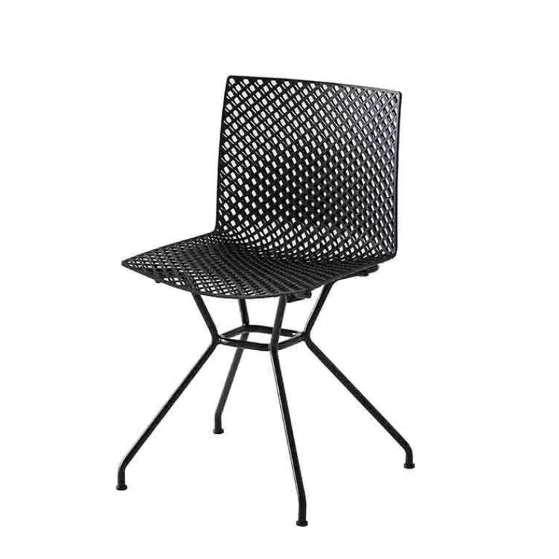 Fuller TC Chaise design italien microperforée avec pieds en métal> Chaise Pour Chambre|Chaise De Cuisine