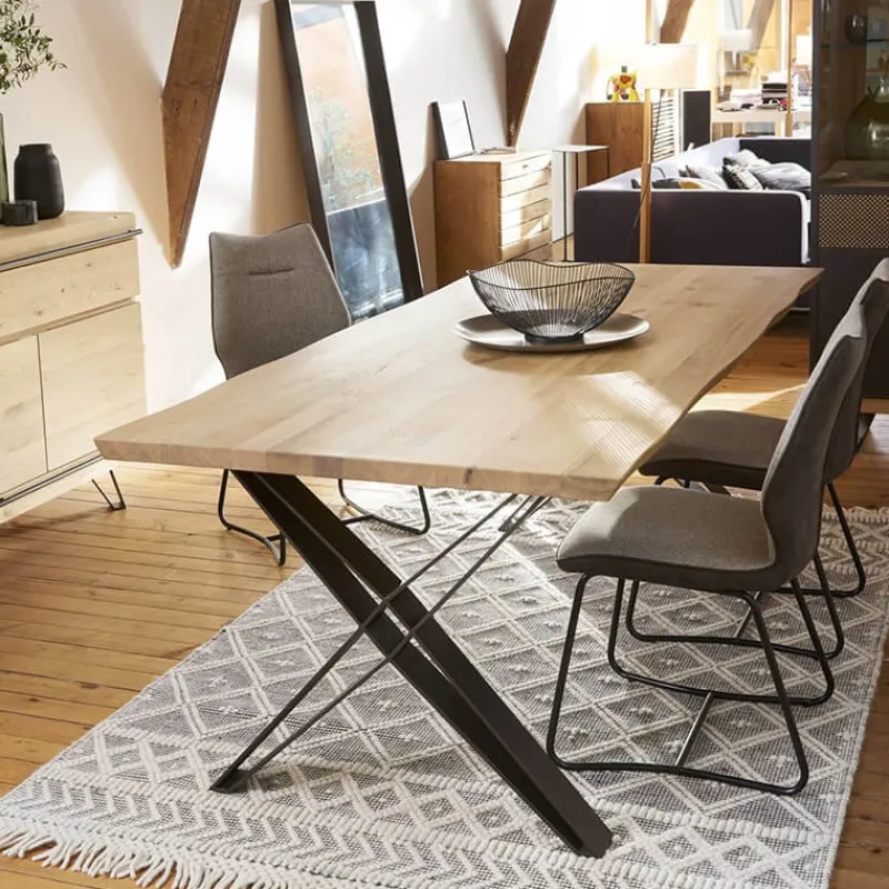 Couture Fusion Table design style industriel pieds en X> Table De Salle à Manger