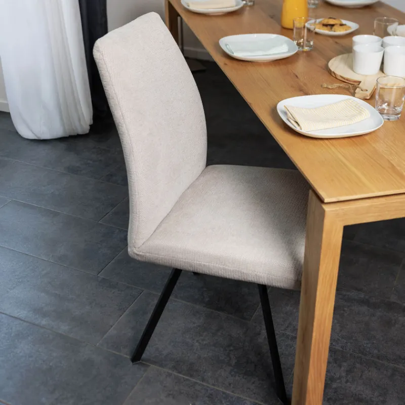Gabin Chaise confortable en tissu avec dossier inclinable et pieds en métal> Chaise De Salle à Manger|Chaise De Bureau