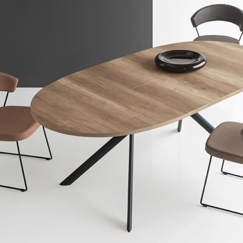 Giove Connubia® Table ovale extensible en mélaminé> Table De Cuisine|Table De Salle à Manger