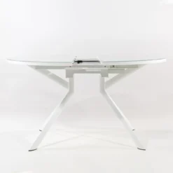 Giove Table ronde extensible en verre blanc><noscript><img width=