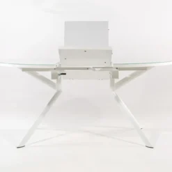 Giove Table ronde extensible en verre blanc><noscript><img width=