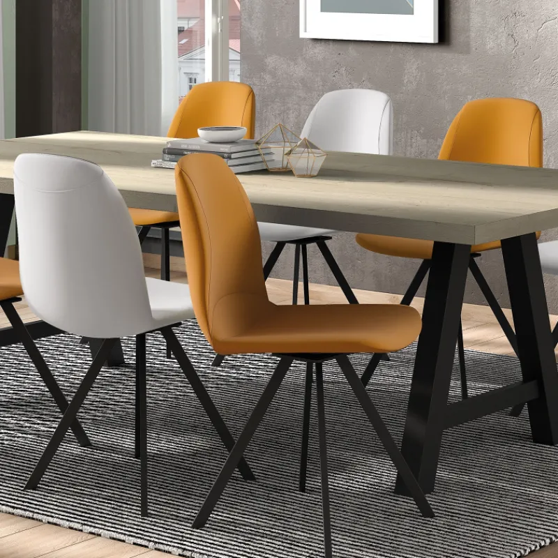 Perfecta Girona Chaise moderne coque pivotante en simili> Chaise Pour Chambre|Chaise De Cuisine
