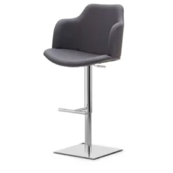 Peressini Glamour P Tabouret pivotant et réglable en hauteur avec accoudoirs et pied chromé> Tabouret Snack (assise +/- 65 Cm)|Tabouret De Bar (assise +/- 80 Cm)