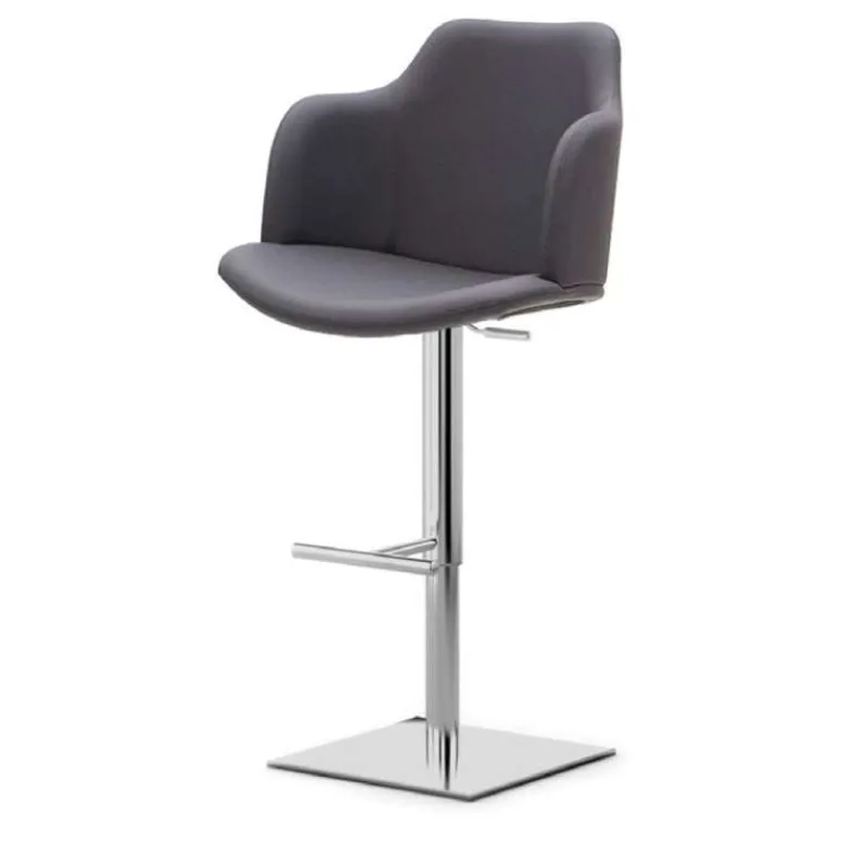 Peressini Glamour P Tabouret pivotant et réglable en hauteur avec accoudoirs et pied chromé> Tabouret Snack (assise +/- 65 Cm)|Tabouret De Bar (assise +/- 80 Cm)