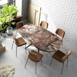 Cancio Globo Table ovale moderne extensible en Dekton><noscript><img width=