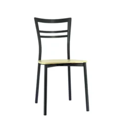 Go Connubia® Chaise contemporaine en métal et assise multiplis bois><noscript><img width=