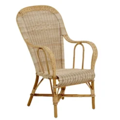 Kok Grand père MarcelFauteuil dossier haut en rotin vintage> Fauteuil De Salon