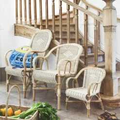 Kok Grand père MarcelFauteuil dossier haut en rotin vintage> Fauteuil De Salon