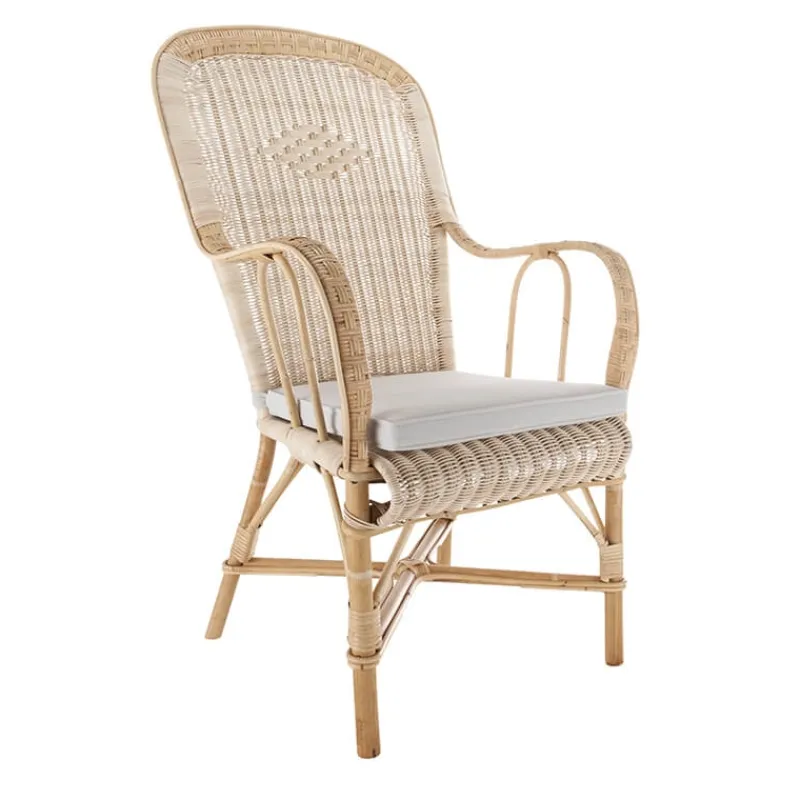 Kok Grand père MarcelFauteuil dossier haut en rotin vintage> Fauteuil De Salon