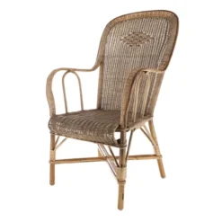 Kok Grand père MarcelFauteuil dossier haut en rotin vintage><noscript><img width=