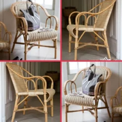 Kok Grand père MarcelFauteuil en rotin vintage><noscript><img width=
