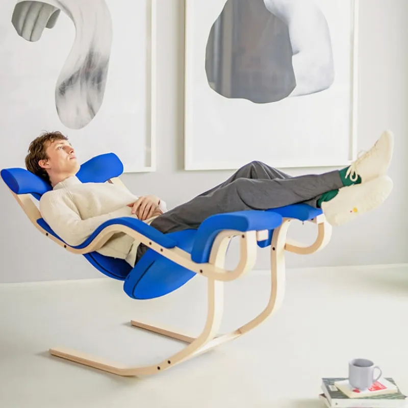 Varier Gravity ® Fauteuil de relaxation en tissu et bois> Chaise De Bureau|Fauteuil De Bureau