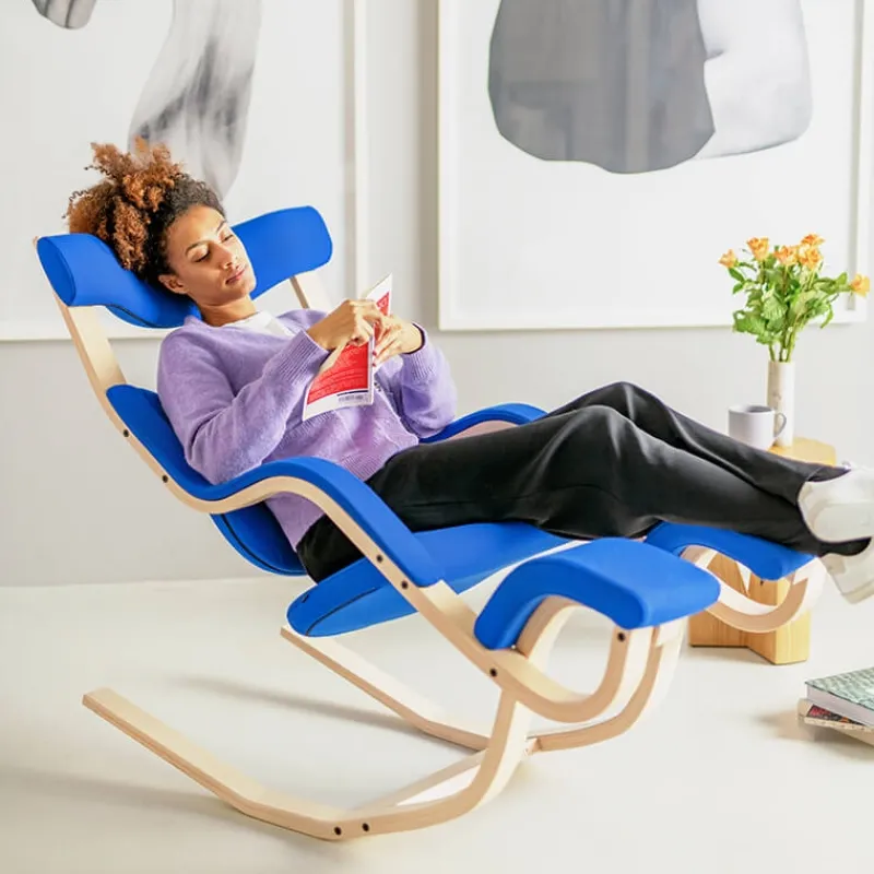 Varier Gravity ® Fauteuil de relaxation en tissu et bois> Chaise De Bureau|Fauteuil De Bureau
