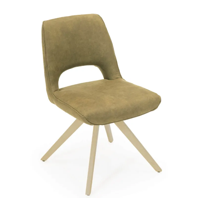 Hortense Chaise cocooning en tissu avec pieds en bois massif> Chaise De Salle à Manger|Chaise Salon