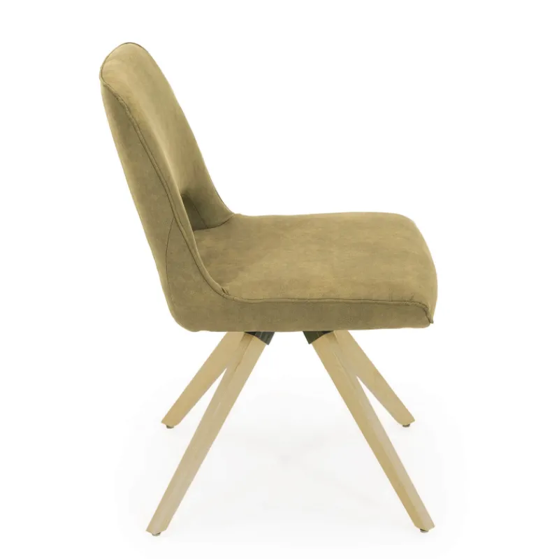 Hortense Chaise cocooning en tissu avec pieds en bois massif> Chaise De Salle à Manger|Chaise Salon