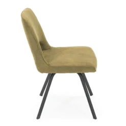 Hortense Chaise confortable en tissu avec pieds en métal><noscript><img width=