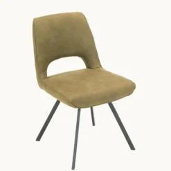 Hortense Chaise confortable en tissu avec pieds en métal><noscript><img width=