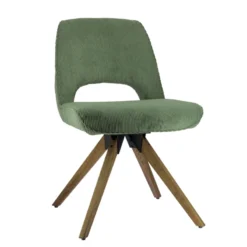 Hortense Chaise pivotante en tissu avec pieds en bois> Chaise De Salle à Manger|Chaise De Bureau