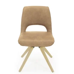 Hortense Chaise pivotante en tissu avec pieds en bois><noscript><img width=