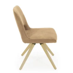 Hortense Chaise pivotante en tissu avec pieds en bois><noscript><img width=