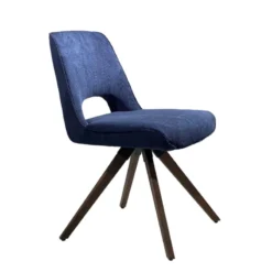 Hortense Chaise pivotante en tissu avec pieds en bois><noscript><img width=