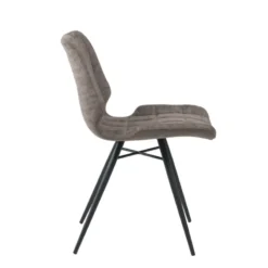 IberisChaise design rembourrée inspiration vintage avec pieds en métal noir><noscript><img width=