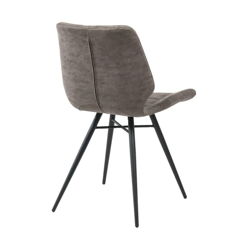 IberisChaise design rembourrée inspiration vintage avec pieds en métal noir> Chaise De Cuisine|Chaise De Salle à Manger