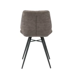 IberisChaise design rembourrée inspiration vintage avec pieds en métal noir><noscript><img width=