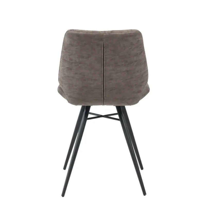 IberisChaise design rembourrée inspiration vintage avec pieds en métal noir> Chaise De Cuisine|Chaise De Salle à Manger