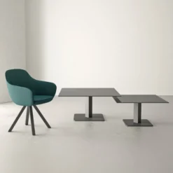 Cancio Ibero mini Table basse carrée en verre avec pied central><noscript><img width=