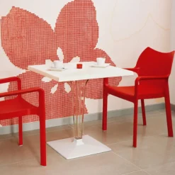 Ice Table carrée en polycarbonate et stratifié> Table De Cuisine|Table Pour Petit Espace