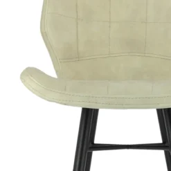 ImpiaTabouret design coque matelassée en velours et pieds en métal noir><noscript><img width=