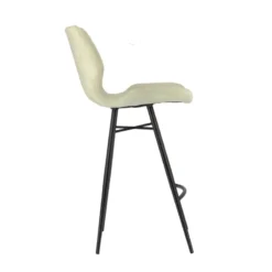 ImpiaTabouret design coque matelassée en velours et pieds en métal noir><noscript><img width=