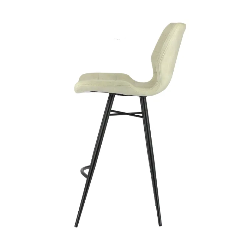 ImpiaTabouret design coque matelassée en velours et pieds en métal noir> Tabouret Snack (assise +/- 65 Cm)|Tabouret De Bar (assise +/- 80 Cm)