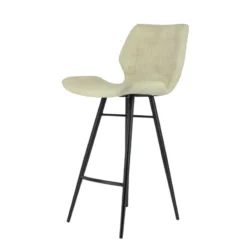 ImpiaTabouret design coque matelassée en velours et pieds en métal noir><noscript><img width=