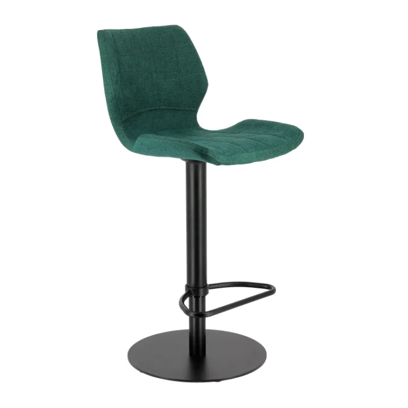 IndicaTabouret tournant et réglable coque en tissu avec pied en métal noir> Tabouret De Bar (assise +/- 80 Cm)|Tabouret Snack (assise +/- 65 Cm)