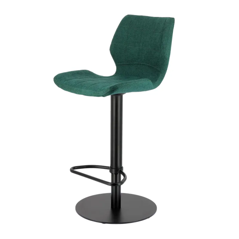 IndicaTabouret tournant et réglable coque en tissu avec pied en métal noir> Tabouret De Bar (assise +/- 80 Cm)|Tabouret Snack (assise +/- 65 Cm)