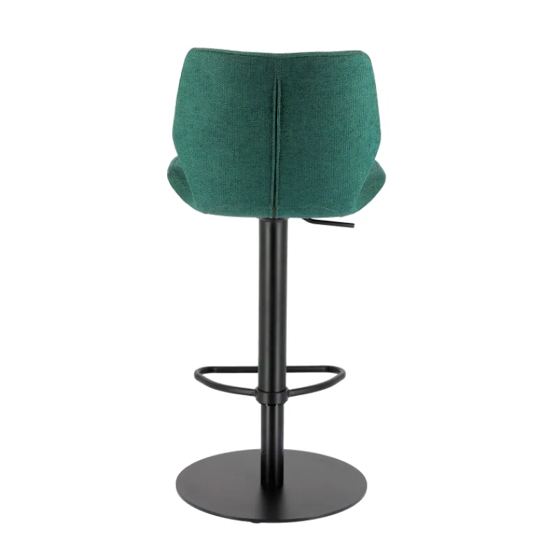 IndicaTabouret tournant et réglable coque en tissu avec pied en métal noir> Tabouret De Bar (assise +/- 80 Cm)|Tabouret Snack (assise +/- 65 Cm)