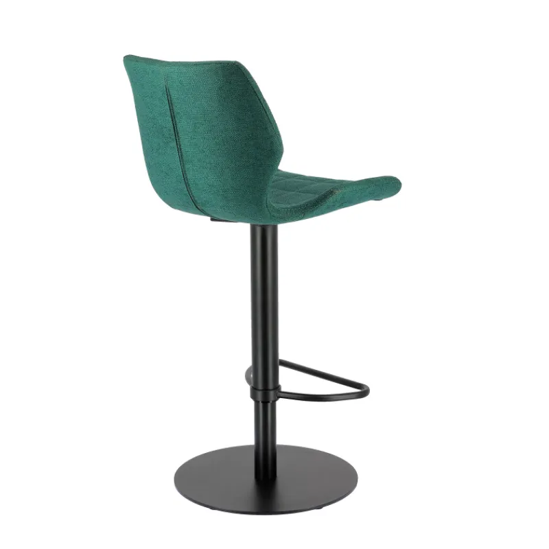 IndicaTabouret tournant et réglable coque en tissu avec pied en métal noir> Tabouret De Bar (assise +/- 80 Cm)|Tabouret Snack (assise +/- 65 Cm)
