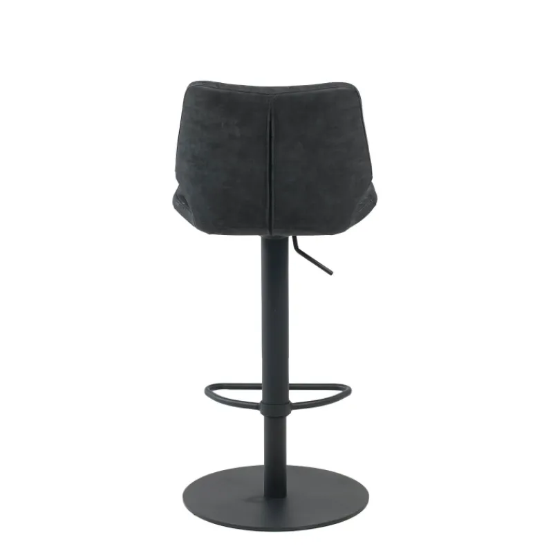 IndicaTabouret tournant et réglable coque matelassée en simili avec pied en métal noir> Tabouret Réglable En Hauteur|Tabouret Snack (assise +/- 65 Cm)