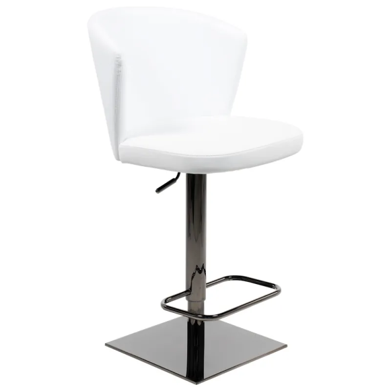 Peressini Ines Tabouret réglable et pivotant en synthétique et métal chromé> Tabouret De Bar (assise +/- 80 Cm)|Tabouret Snack (assise +/- 65 Cm)