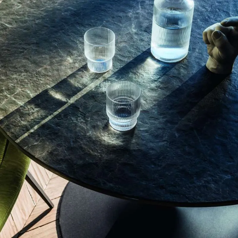 Midj Infinity ® Table pied central design en céramique et métal> Table De Salle à Manger