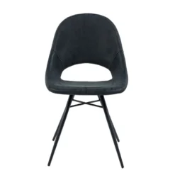 IsabelleChaise design avec coque ajourée en simili noir> Chaise De Cuisine|Chaise De Salle à Manger