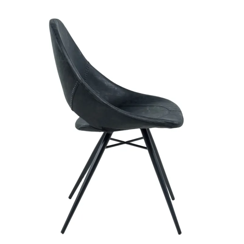 IsabelleChaise design avec coque ajourée en simili noir> Chaise De Cuisine|Chaise De Salle à Manger