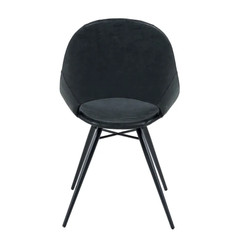 IsabelleChaise design avec coque ajourée en simili noir> Chaise De Cuisine|Chaise De Salle à Manger