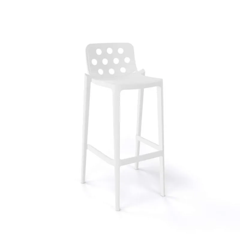 Isidoro Tabouret de bar moderne empilable avec dossier ronds ajourés> Tabouret De Bar (assise +/- 80 Cm)