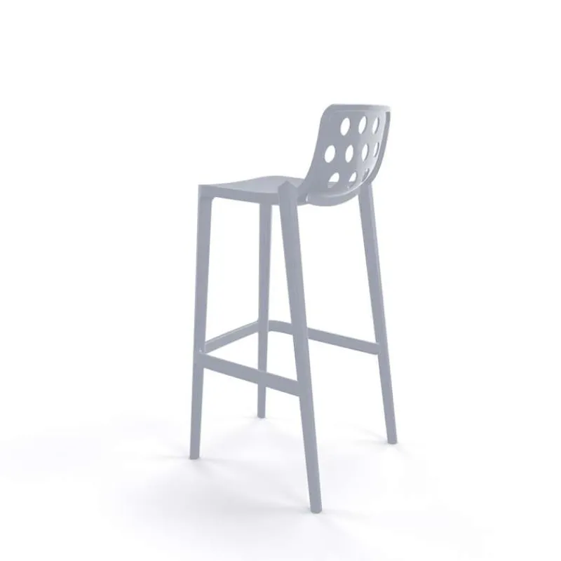 Isidoro Tabouret de bar moderne empilable avec dossier ronds ajourés> Tabouret De Bar (assise +/- 80 Cm)